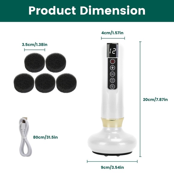 Anti-Cellulite Massager – 12-Level Suction with Heat, Steel Rollers, Cordless & - Picture 6 of 10